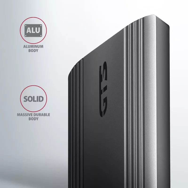 Axagon EEM2-GTS2 išorinė USB-C 10 Gbps metalinė dėžutė M.2 NVMe ir SATA SSD diskams. Be varžtų