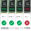 Axagon EEM2-GTS2 išorinė USB-C 10 Gbps metalinė dėžutė M.2 NVMe ir SATA SSD diskams. Be varžtų