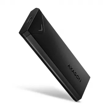Axagon EEM2-UB2 išorinis USB-C 10 Gbps metalinis dėklas M.2 NVMe SSD diskams. Juodas.