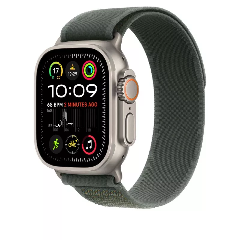APPLE 49mm Green Trail Loop - S/m - Natural Titanium Finish