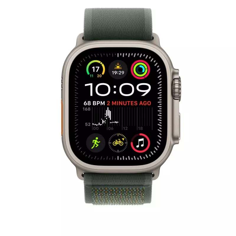 APPLE 49mm Green Trail Loop - S/m - Natural Titanium Finish