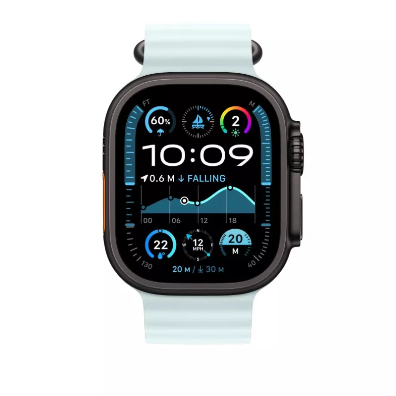 APPLE 49 mm ledo mėlynos spalvos „Ocean“ juostelės ilgintuvas – juodo titano apdaila