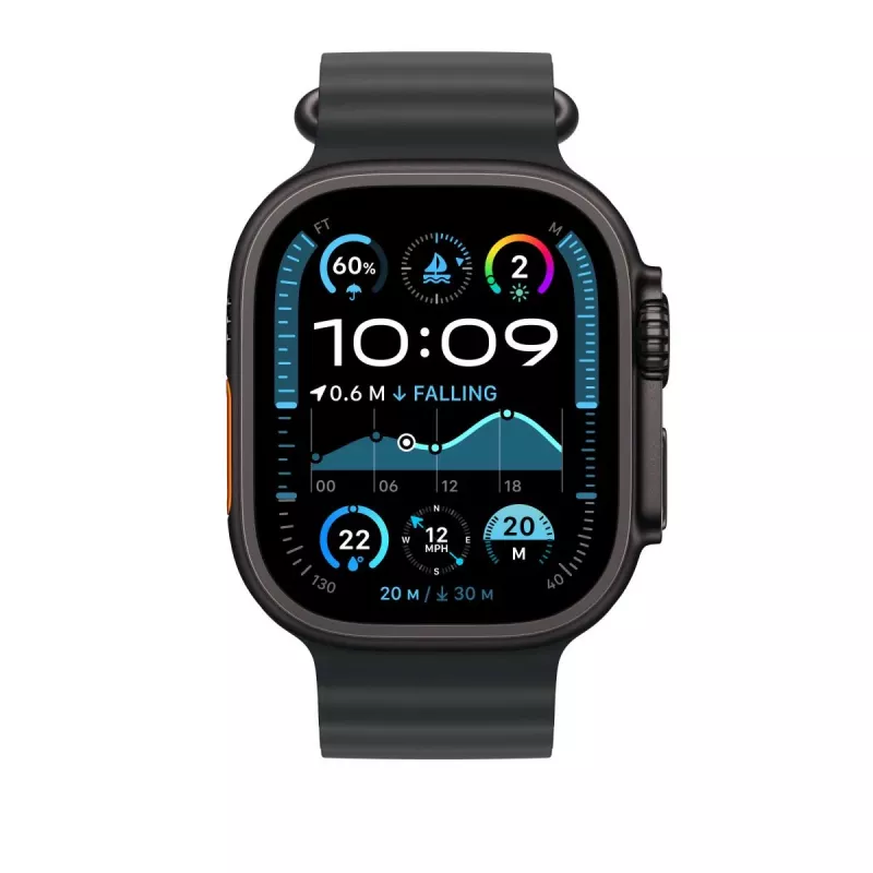 APPLE 49mm juoda Ocean dirželio prailginimo dalis – juodos spalvos titano apdaila