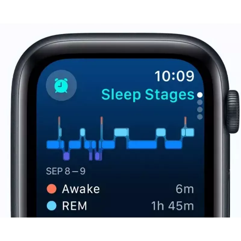 Išmanusis laikrodis „Apple Watch SE GPS 44 mm“ vidurnakčio aliuminio korpusas juodas
