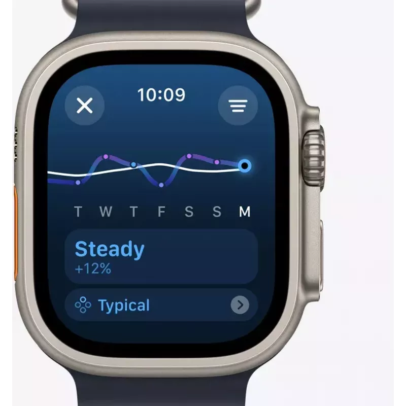 Išmanusis laikrodis Apple Watch Ultra 2 GPS + Cellular 49mm natūralaus titano korpusas, smėlio spalvos Alpių kilpa, vidutinio dydžio