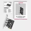 Axagon PCEU-430RS PCIe valdiklis 4x išor. USB-A 5Gbps prievadas