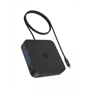 ICY BOX IB-DK4090-C dokinė stotelė USB 3.2 Gen 2 (3.1 Gen 1) Type-C juoda