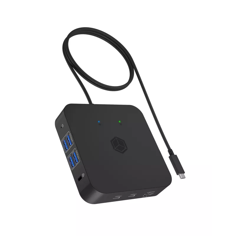 ICY BOX IB-DK4090-C dokinė stotelė USB 3.2 Gen 2 (3.1 Gen 1) Type-C juoda