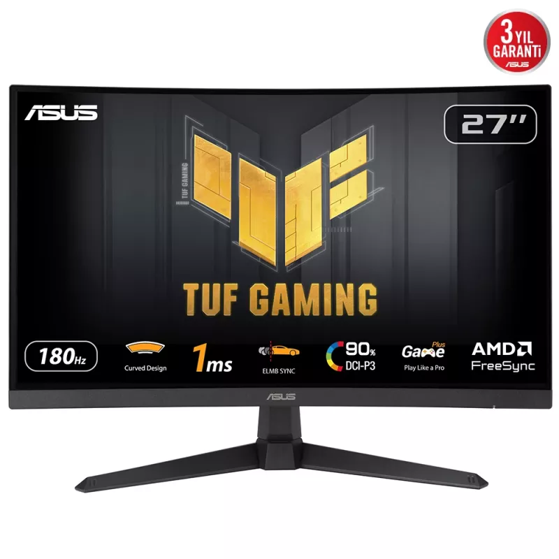 ASUS TUF Gaming VG27VQ3B kompiuterio monitorius 68,6 cm (27 colių) 1920 x 1080 pikselių Full HD LCD juodas
