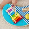 Fisher-Price medinis muzikinis stalas su mušamaisiais instrumentais, 3 medinės dalys