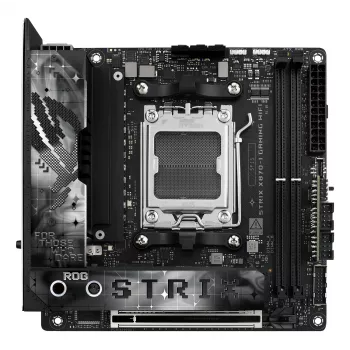 Pagrindinė plokštė ASUS ROG STRIX X870-I GAMING WIFI mini ITX · AMD X870 · Socket AM5 · DDR5 · 2 DIMM · Wi‑Fi 7 · Bluetooth 5.4