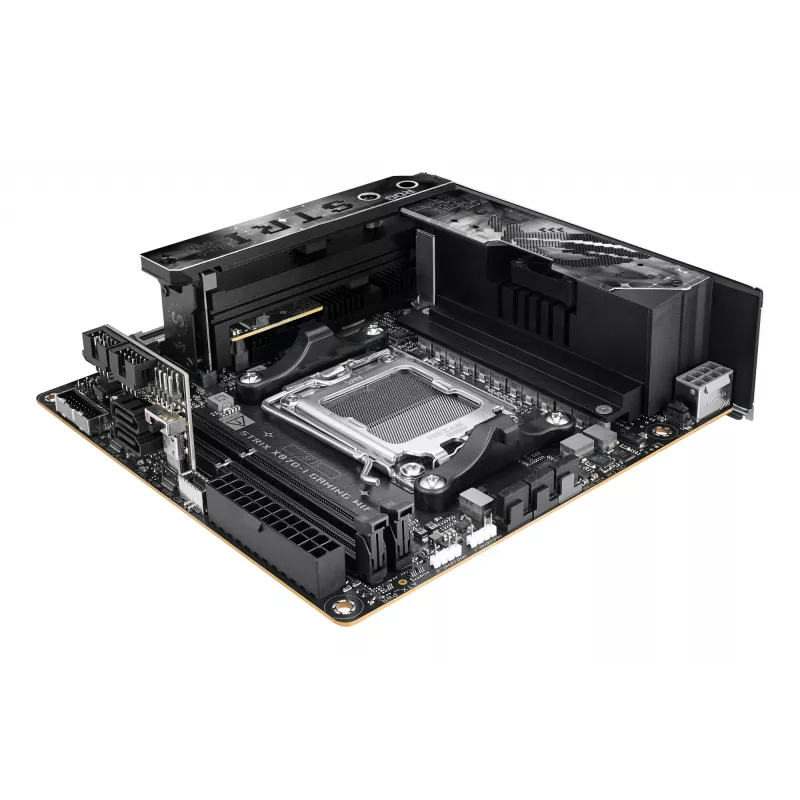 Pagrindinė plokštė ASUS ROG STRIX X870-I GAMING WIFI mini ITX · AMD X870 · Socket AM5 · DDR5 · 2 DIMM · Wi‑Fi 7 · Bluetooth 5.4