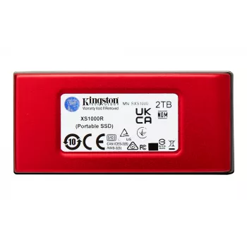 Kingston Technology 2TB XS1000 raudonas išorinis USB 3.2 Gen 2 nešiojamasis kietojo kūno diskas