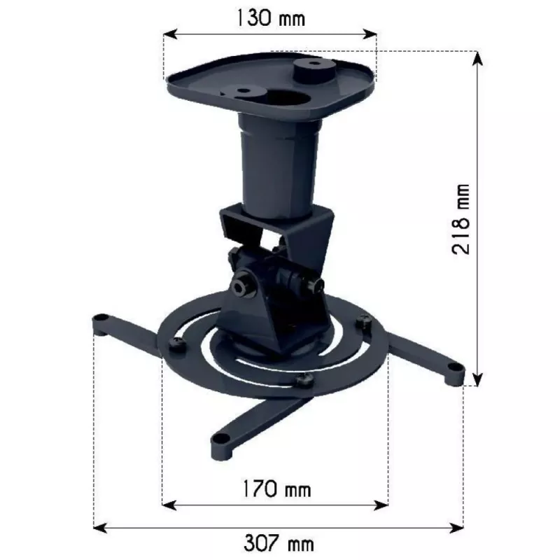 Techly Universal Ceiling Bracket for Projector, Juoda ICA-PM 100BK