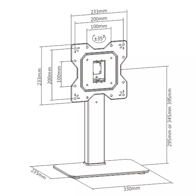 Techly ICA-LCD 323S monitor mount / stand 109.2 cm (43 inch) Desk Juoda