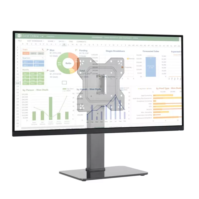 Techly ICA-LCD 323S monitor mount / stand 109.2 cm (43 inch) Desk Juoda