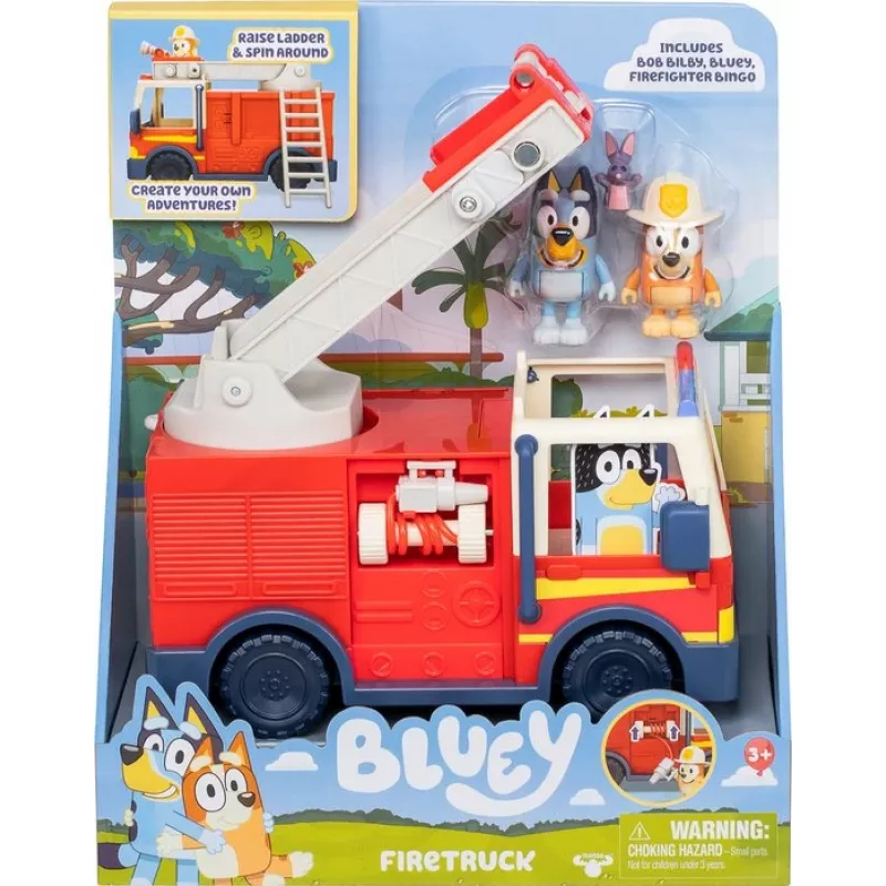 Moose Toys Bluey Fire Truck, gaisrinis automobilis, 3 metai, plastikas, įvairiaspalvis, raudonas