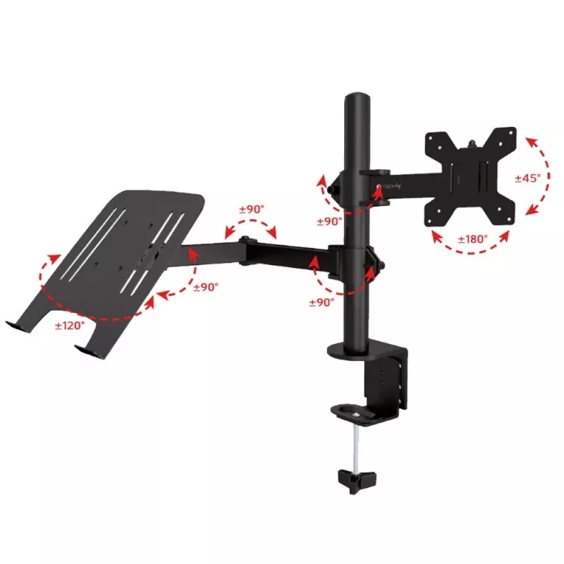 Techly ICA-LCD 174NB monitoriaus laikiklis / stovas 81,3 cm (32 col.) Stalinis Juodas