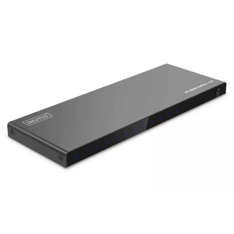 DIGITUS 1x8 HDMI skirstytuvas. 4K/60Hz HDCP 2.3. EDID valdymas