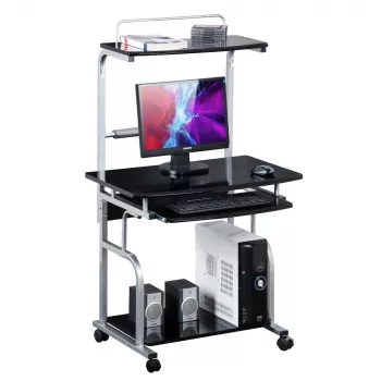 Techly Compact Multi-Function Computer Desk, Glossy Juoda ICA-TB 7800BK