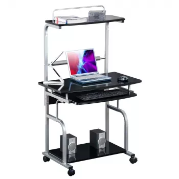 Techly Compact Multi-Function Computer Desk, Glossy Juoda ICA-TB 7800BK