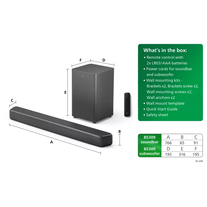 Garso juostos garsiakalbis Philips TAB5309/10 120 W