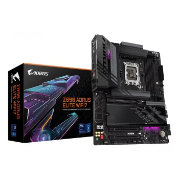 Pagrindinė plokštė GIGABYTE Z890 AORUS ELITE WIFI7, Intel Z890 mikroschemų rinkinys, LGA 1851, ATX, DDR5, 4x DIMM, 4x M.2, Wi‑Fi 7, 2.5Gb LAN