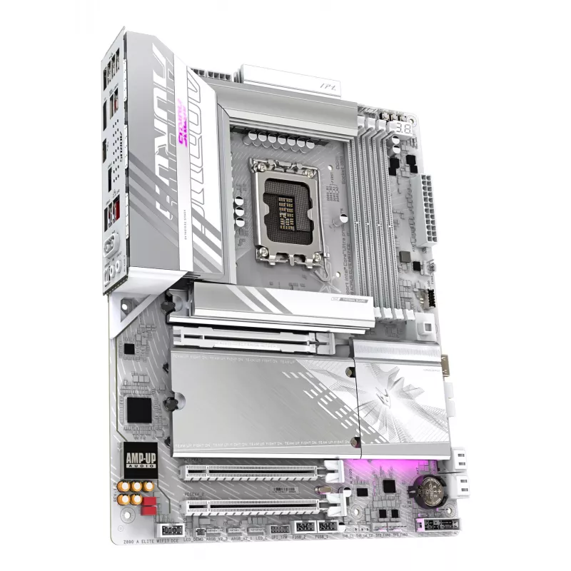 GIGABYTE Z890 AORUS ELITE WIFI7 ICE pagrindinė plokštė – palaiko Intel Core Ultra (2 serija) procesorius, 16+1+2 fazių VRM, iki 8800 MHz DDR5 (OC), 1xPCIe 5.0 + 3xPCIe 4.0, Wi-Fi 7, 2.5GbE LAN, Thunderbolt 4