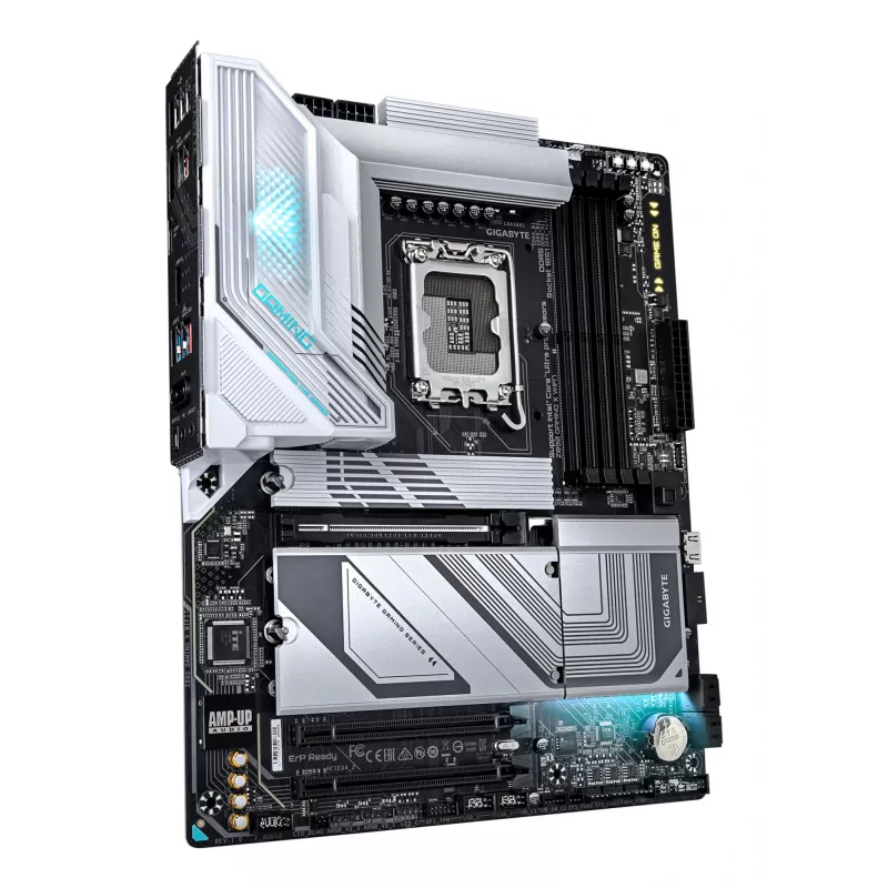 GIGABYTE Z890 GAMING X WIFI7 pagrindinė plokštė - Palaiko Intel Core Ultra (Series 2) procesorius, 16+1+2 fazių VRM, iki 8800 MHz DDR5 (OC), 1xPCIe 5.0 + 3xPCIe 4.0, Wi-Fi 7, 2,5 GbE LAN, USB 4