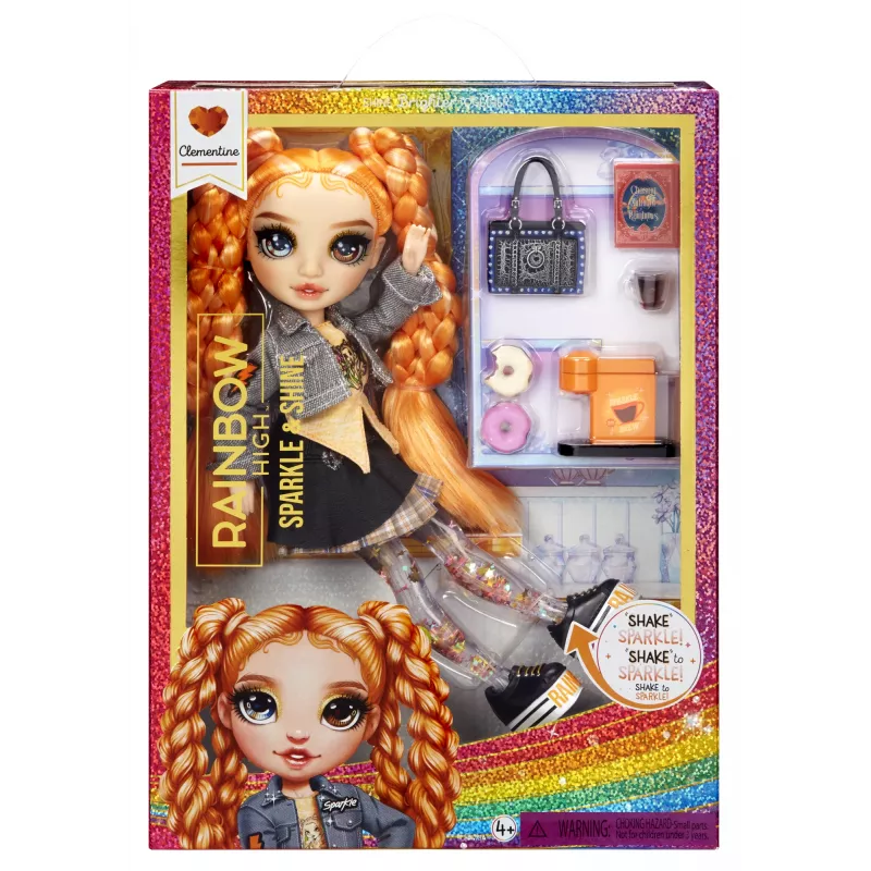 Rainbow High Sparkle & Shine mados lėlės – Clementine (oranžinė)