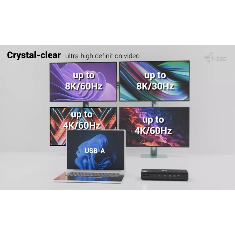 i-tec Universal 6x 4K/60Hz ekrano prijungimo stotelė + Power Delivery 140W
