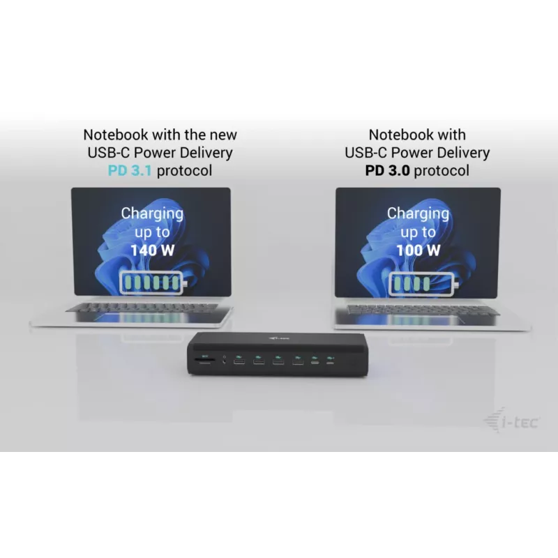 i-tec Universal 6x 4K/60Hz ekrano prijungimo stotelė + Power Delivery 140W