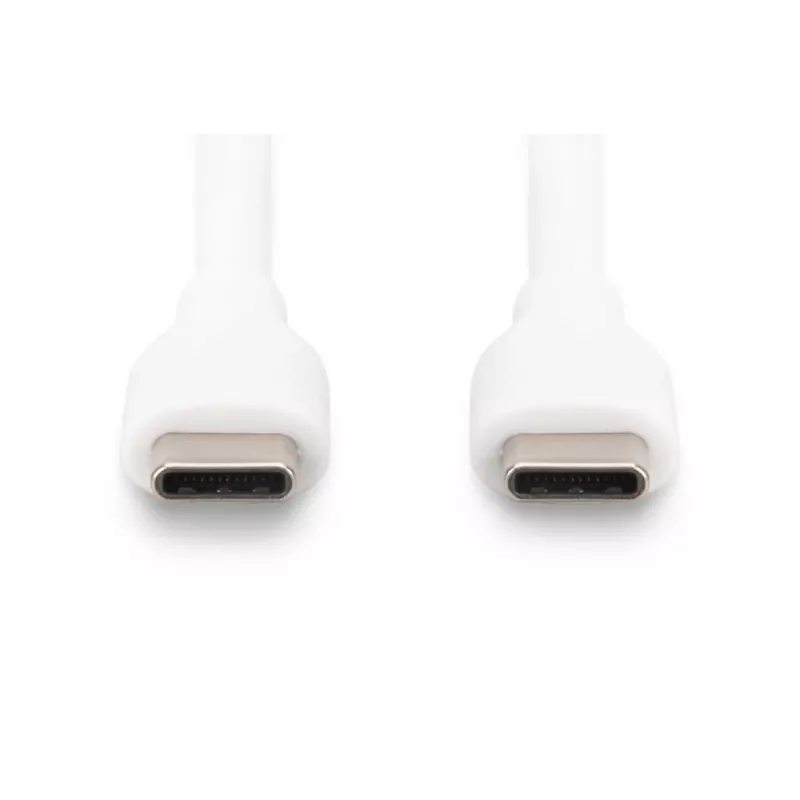 DIGITUS USB-C silikoninis įkrovimo laidas USB-C - USB-C USB 2.0 60W - 1m Baltas