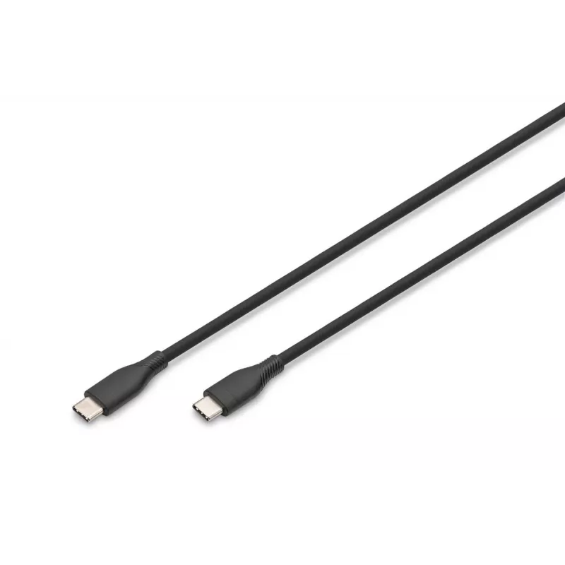 DIGITUS USB-C silikoninis įkrovimo kabelis USB-C - USB-C USB 2.0 60W - 2m juodas