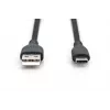 DIGITUS USB-C silikoninis įkrovimo laidas USB-A - USB-C USB 2.0 60W - 2m juodas