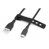 DIGITUS USB-C silikoninis įkrovimo laidas USB-A - USB-C USB 2.0 60W - 2m juodas