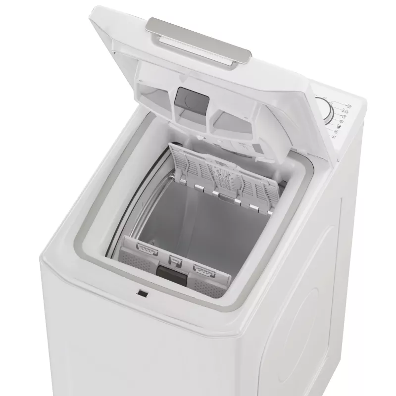 Candy TCA274TM4-S skalbimo mašina, užkraunama iš viršaus, 7 kg, 1200 aps./min., balta
