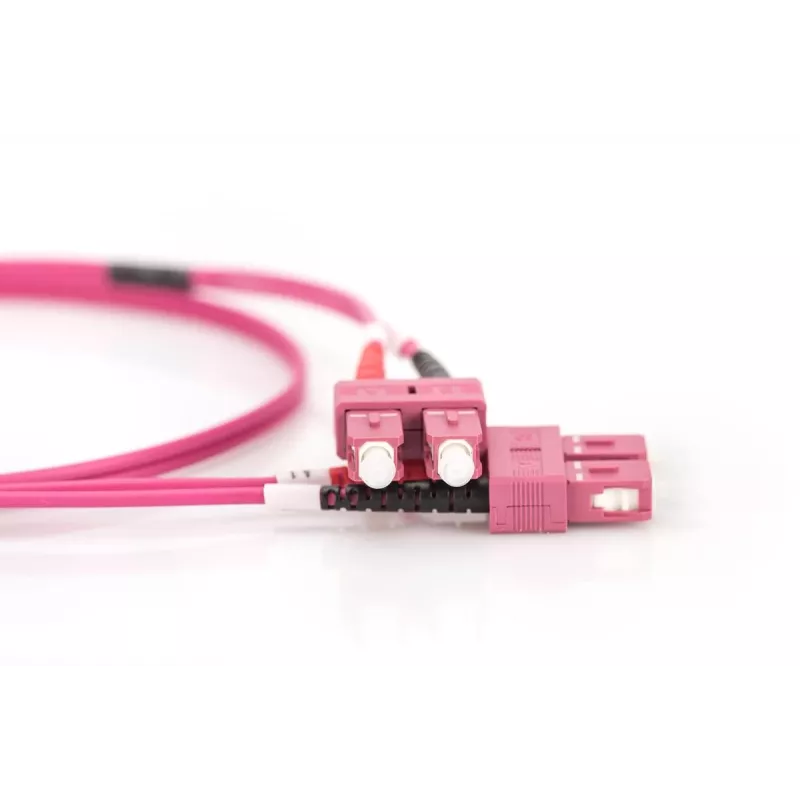 DIGITUS Šviesolaidinis komutacinis laidas, SC į SC daugiamodis OM4 - 50/125 µ, dvipusis, spalva RAL4003, ilgis 3 m