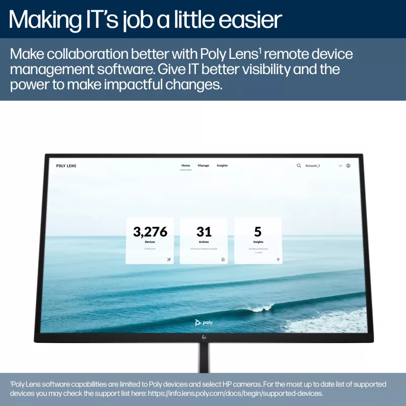 HP Poly Studio E60 Smart Camera 4K MPTZ su 12x optiniu priartinimu