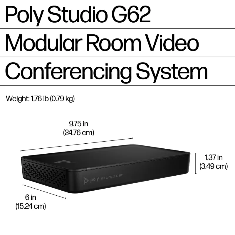 HP Poly Studio G62 vaizdo konferencijų sistema su montavimo plokštės rinkiniu