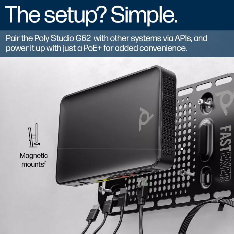 HP Poly Studio G62 vaizdo konferencijų sistema su montavimo plokštės rinkiniu