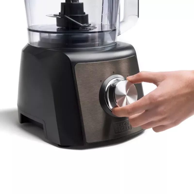 Virtuvės kombainas Juoda & Decker BXFPA1200E — 1200 W, 1,5 l dubuo, 2 greičiai, impulsinis režimas, nerūdijančio plieno korpusas