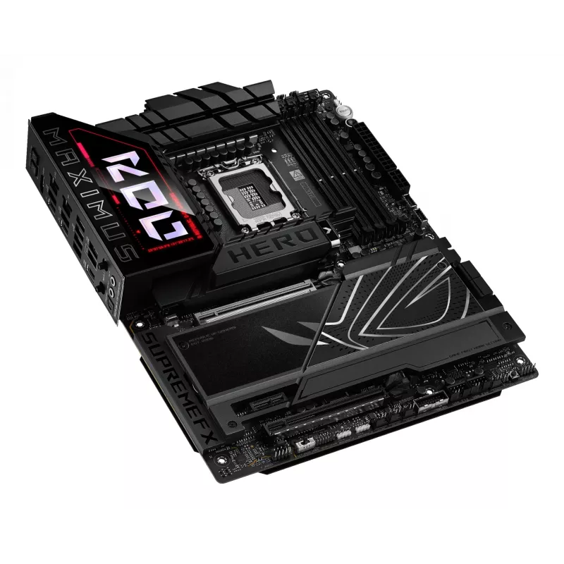 Pagrindinė plokštė ASUS ROG MAXIMUS Z890 HERO — Intel Z890, LGA 1851, ATX, DDR5, 4 DIMM, 6x M.2, Wi‑Fi 7, 2.5Gb LAN