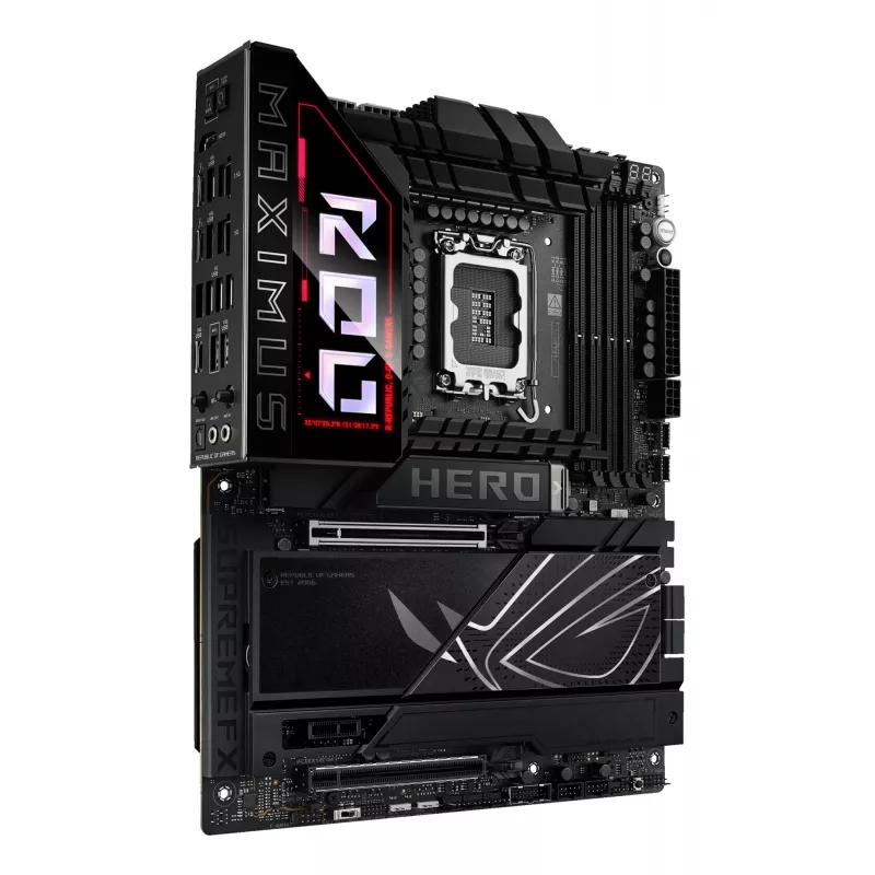 Pagrindinė plokštė ASUS ROG MAXIMUS Z890 HERO — Intel Z890, LGA 1851, ATX, DDR5, 4 DIMM, 6x M.2, Wi‑Fi 7, 2.5Gb LAN