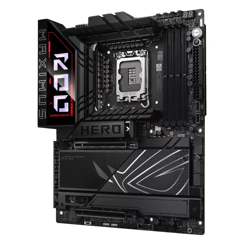 Pagrindinė plokštė ASUS ROG MAXIMUS Z890 HERO — Intel Z890, LGA 1851, ATX, DDR5, 4 DIMM, 6x M.2, Wi‑Fi 7, 2.5Gb LAN