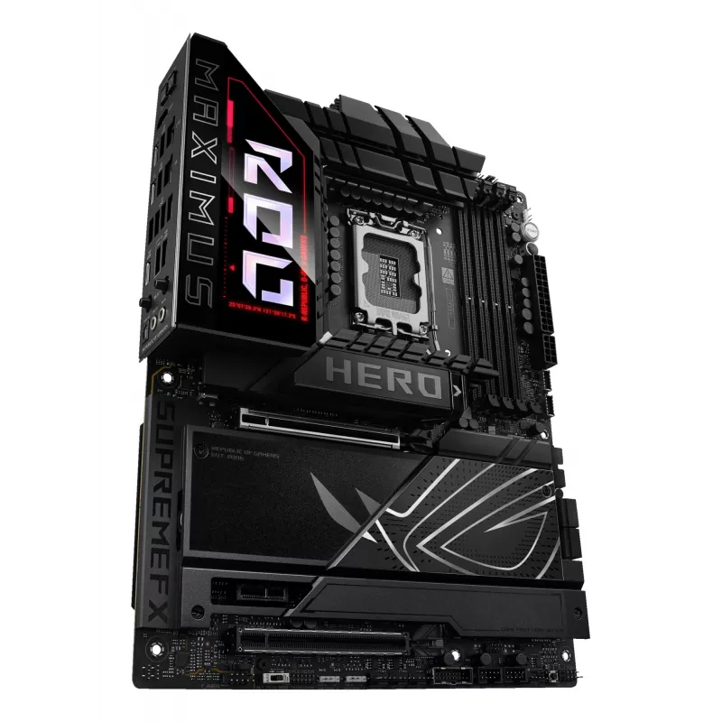 Pagrindinė plokštė ASUS ROG MAXIMUS Z890 HERO — Intel Z890, LGA 1851, ATX, DDR5, 4 DIMM, 6x M.2, Wi‑Fi 7, 2.5Gb LAN