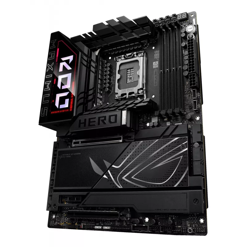 Pagrindinė plokštė ASUS ROG MAXIMUS Z890 HERO — Intel Z890, LGA 1851, ATX, DDR5, 4 DIMM, 6x M.2, Wi‑Fi 7, 2.5Gb LAN