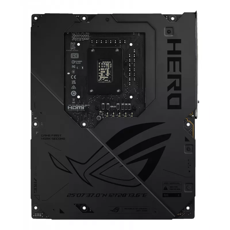 Pagrindinė plokštė ASUS ROG MAXIMUS Z890 HERO — Intel Z890, LGA 1851, ATX, DDR5, 4 DIMM, 6x M.2, Wi‑Fi 7, 2.5Gb LAN