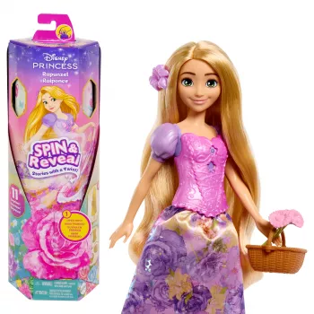 Disney Princess Spin & Reveal Rapunzel mados lėlė ir aksesuarai su 11 staigmenų
