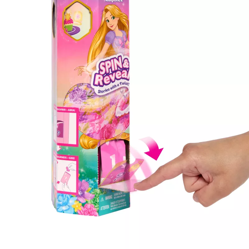 Disney Princess Spin & Reveal Rapunzel mados lėlė ir aksesuarai su 11 staigmenų